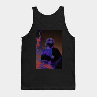 TOMO - Glitch Art Portrait Fluid Paint Tank Top